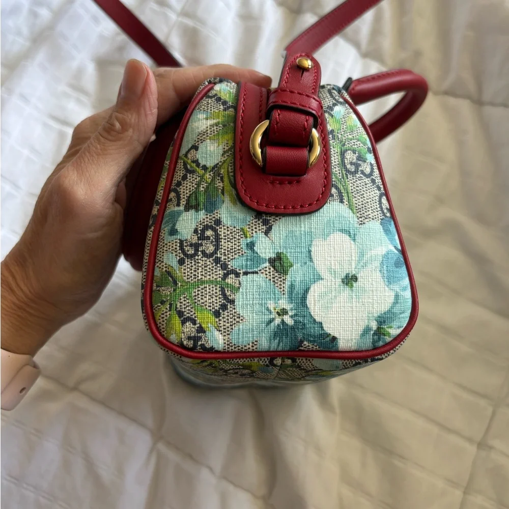 Gucci Blooms Floral Canvas and Red Leather Women's Mini Bag Brand New - Picture 4 of 8